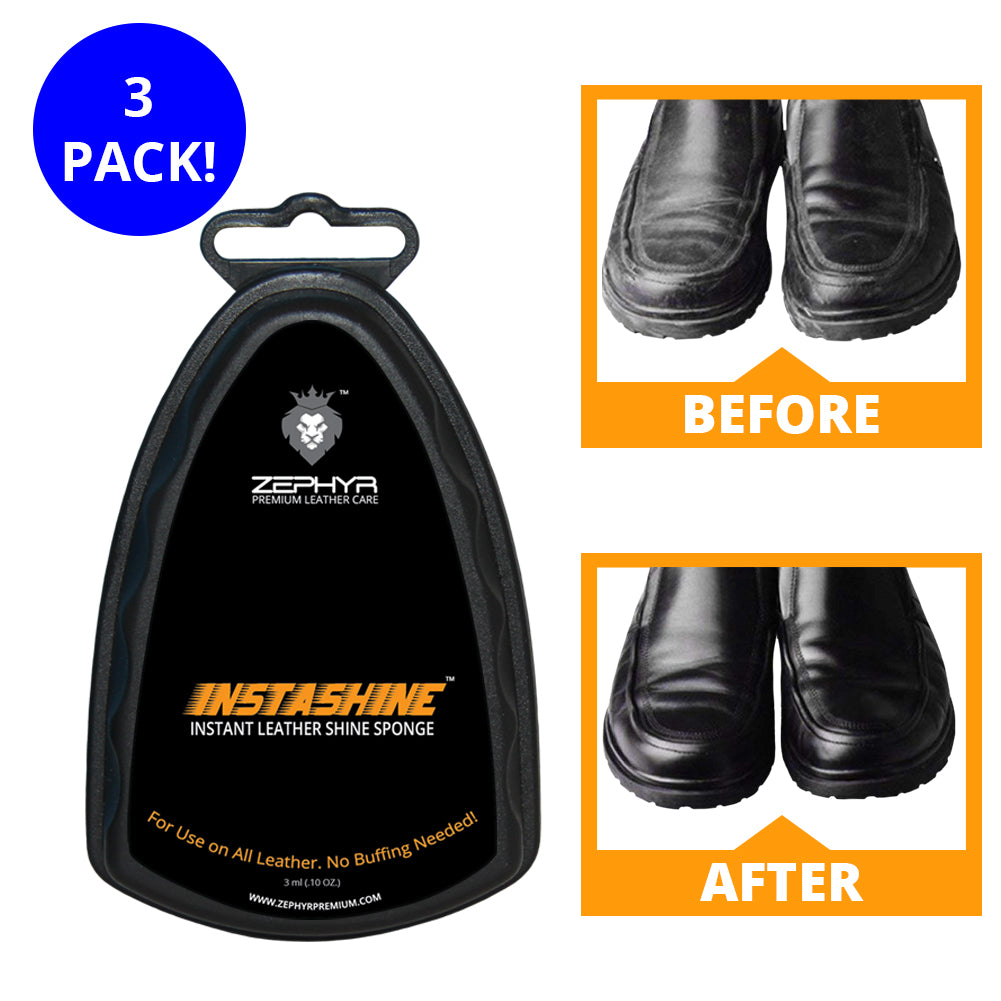 4 Shoe Polish Sponges Instant Shine Leather Care Boots Protector Quick  Cleaning