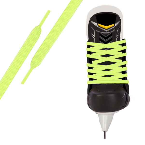 Neon Yellow Pro Waxed Hockey Skate Lace
