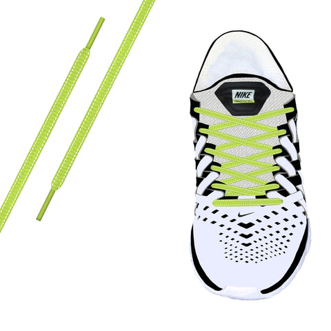 Neon Yellow Reflective Oval Athletic Laces