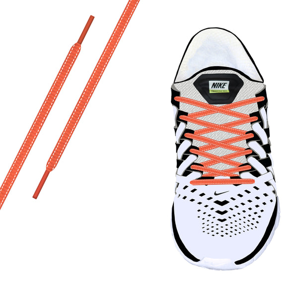 Peach Reflective Oval Athletic Laces