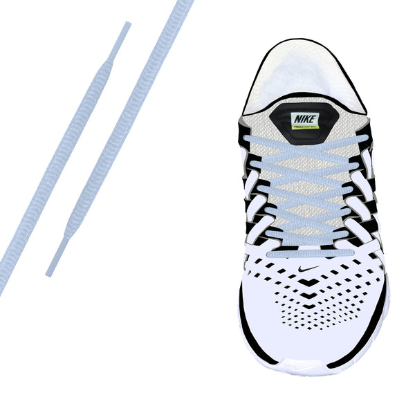 White Reflective Oval Athletic Lace